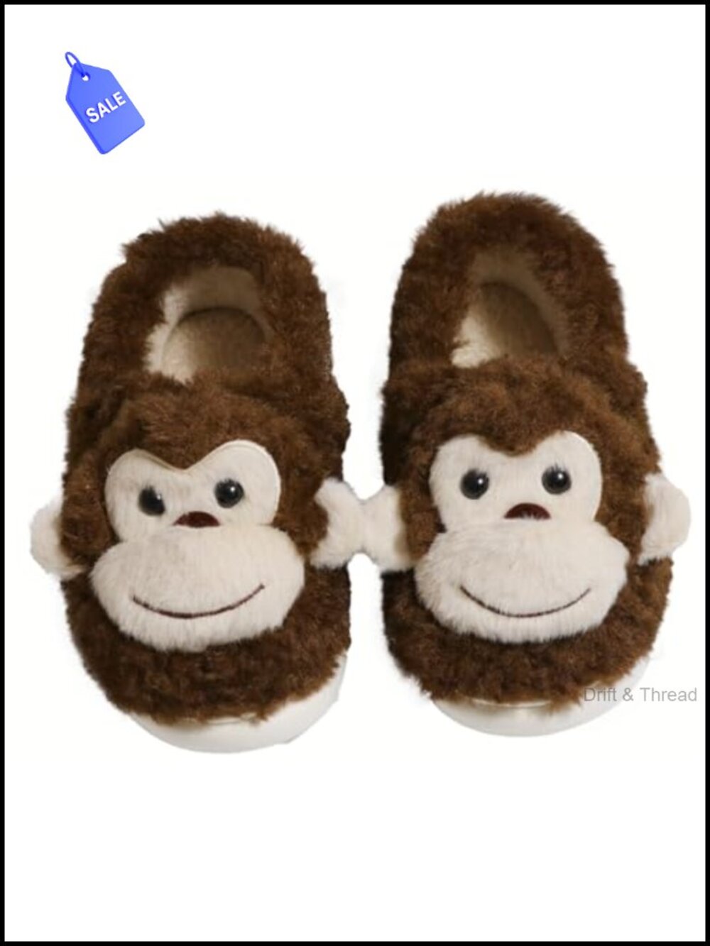Cute Plush Monkey Animal Slippers Memory Foam Non Slip Indoor
